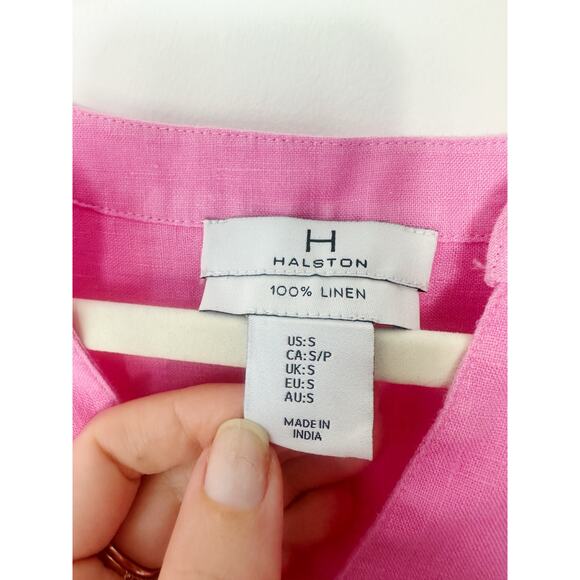 H by Halston Pink Linen Long Sleeve Blouse Size S - Picture 8 of 8